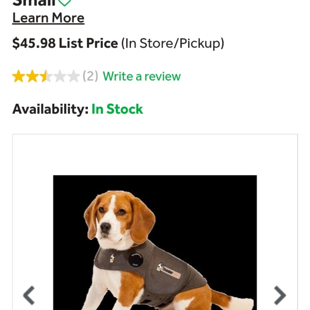 Thundershirt for dogs XS